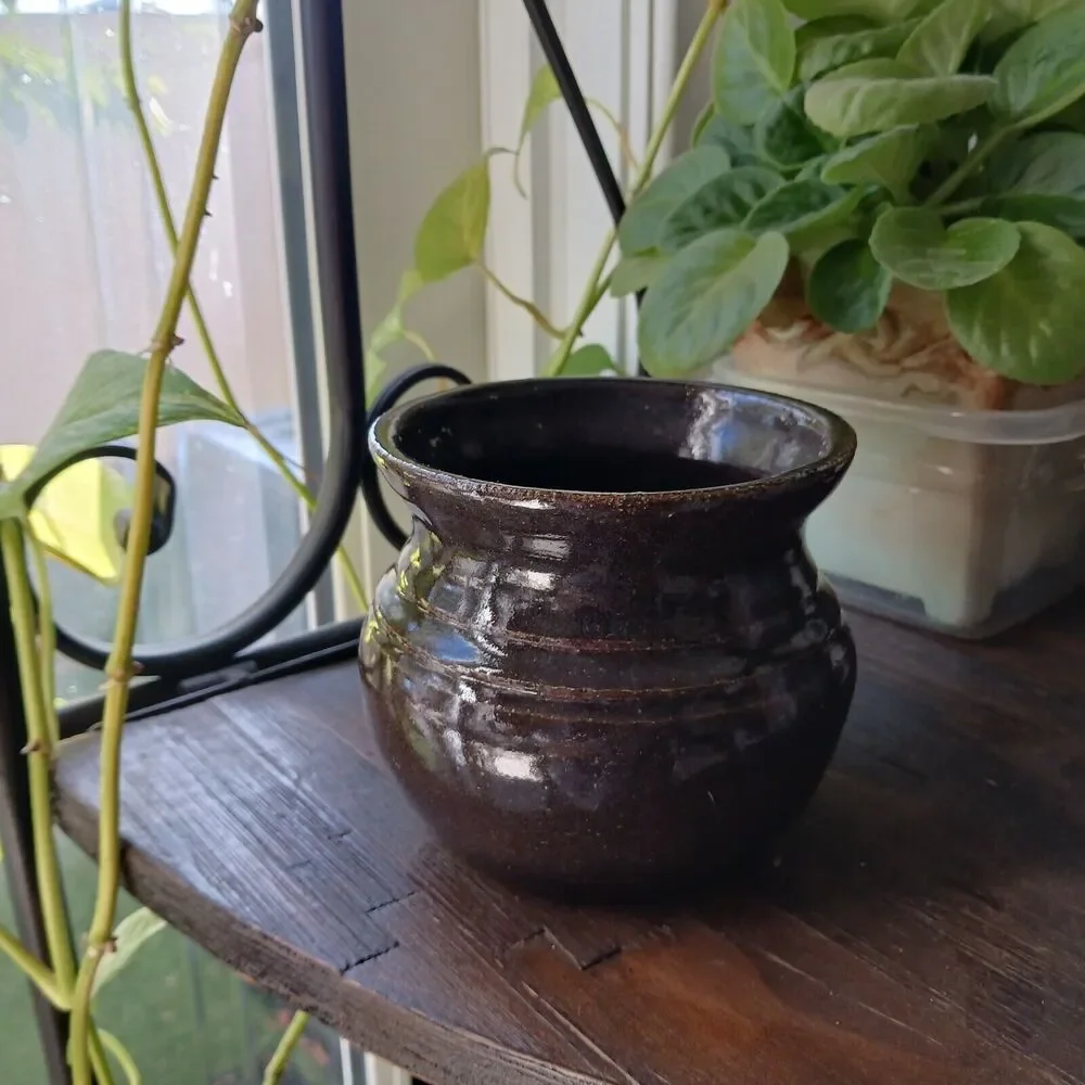 African Violet Plant Pot Stoneware Pottery 4